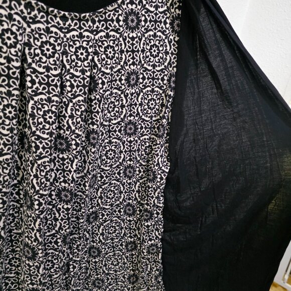 Croft & Barrow Womens XL 2-in-1 Layered Blouse Cardigan Black White Print Top - Picture 6 of 9